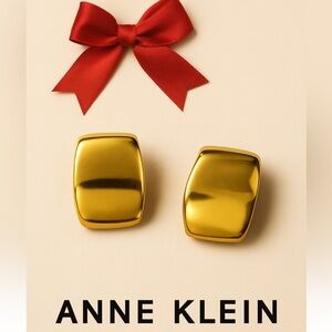 Anne Klein Gold Domed Clip-On Earrings